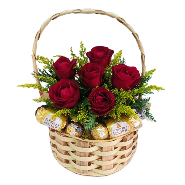Cesta 06 Rosas Apaixonado ❤️