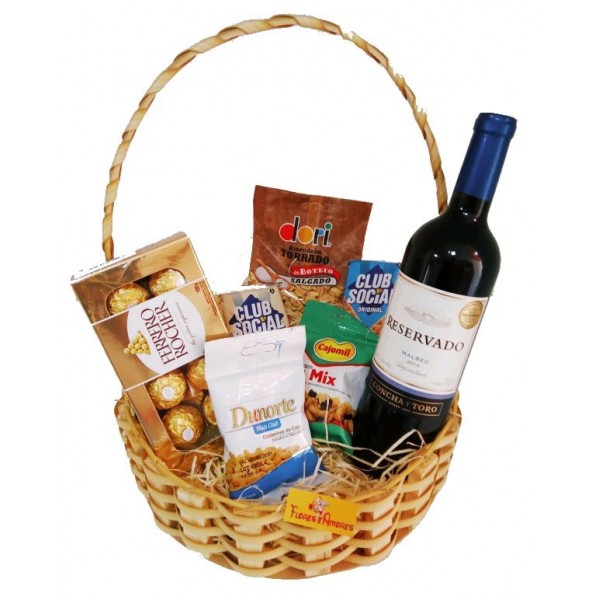 Cesta com Vinho Chileno Reservado