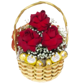 Cesta Romance "I Love Ferrero"
