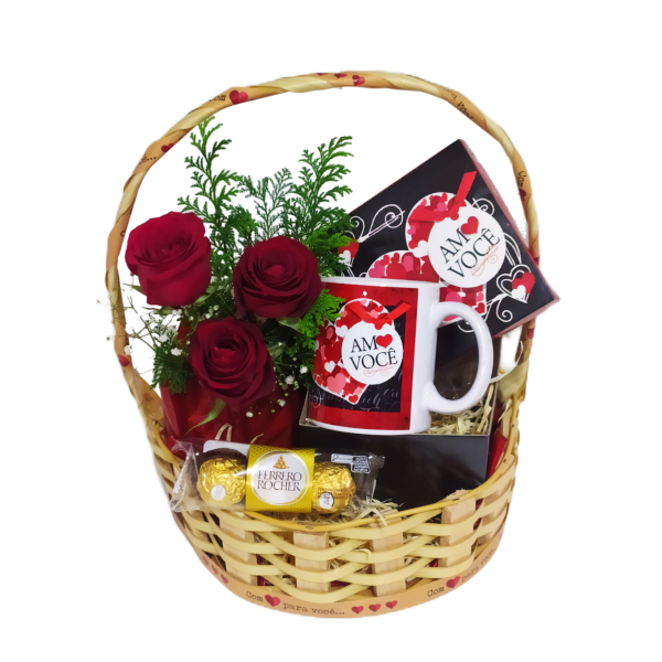 Cesta Com Caneca Romântica 
