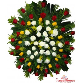 Coroa Fúnebre de rosas Mista