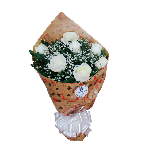Buquê Especial 07 Rosas Brancas 