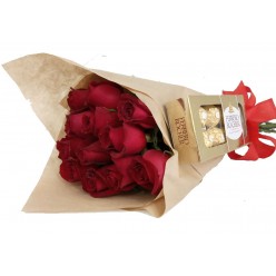 Apanhado de Amor 10 Rosas Com Ferrero Rocher
