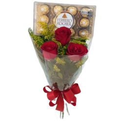 12 Bombons Ferrero+ 03 Rosas vermelhas 