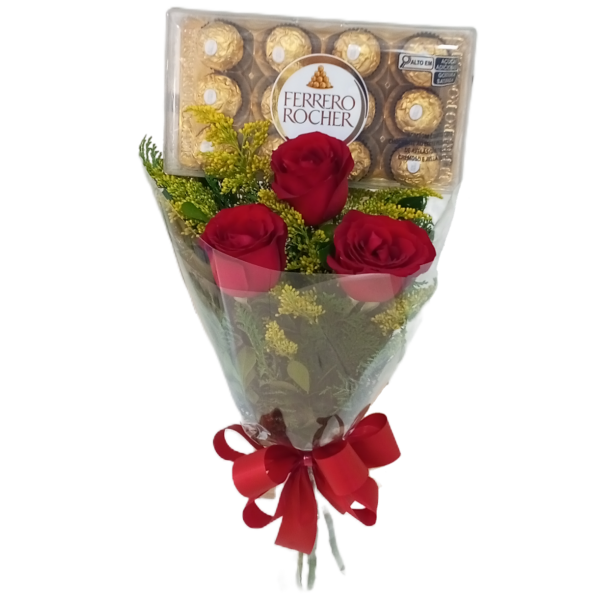12 Bombons Ferrero+ 03 Rosas vermelhas 